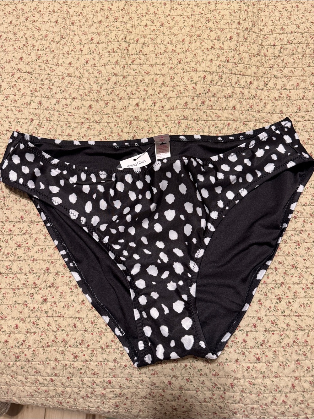 No Boundaries Black Bikini Bottoms with White Spot Accent